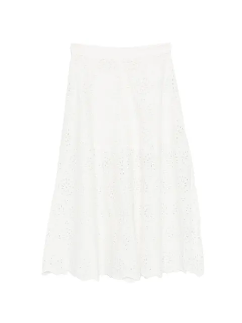 FRAME Solstice embroidered midi skirt White WS26WSK004