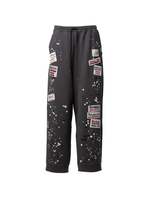 Maison MIHARA YASUHIRO stud-embellished patch-detail track pants Grey A16PT552