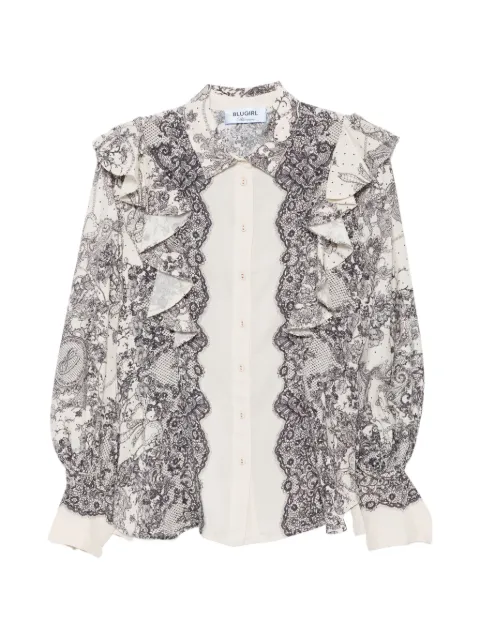 Blugirl lace-print shirt Neutrals RA6129T523A