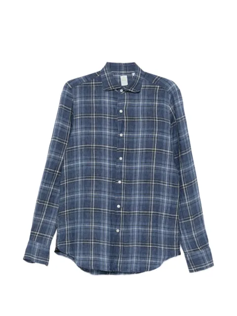 Finamore 1925 Napoli check-pattern long-sleeve shirt Blue TOKYO46046307P6045F