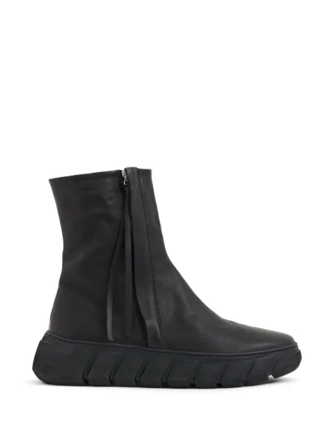 PURO zip leather ankle boots Black M3120