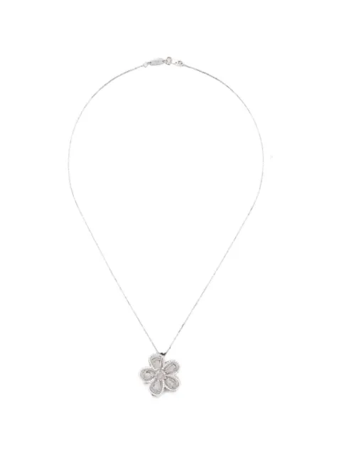Suzanne Kalan One of a Kind diamond flower necklace Silver KO29W