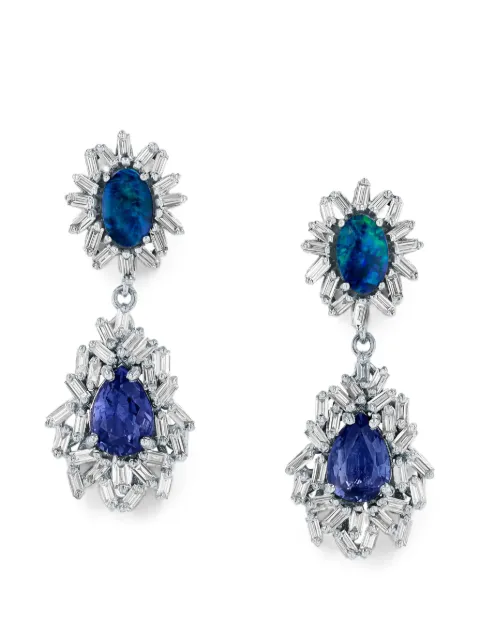 Suzanne Kalan One of a Kind opal and sapphire-embellishment earrings Silver KOE453C