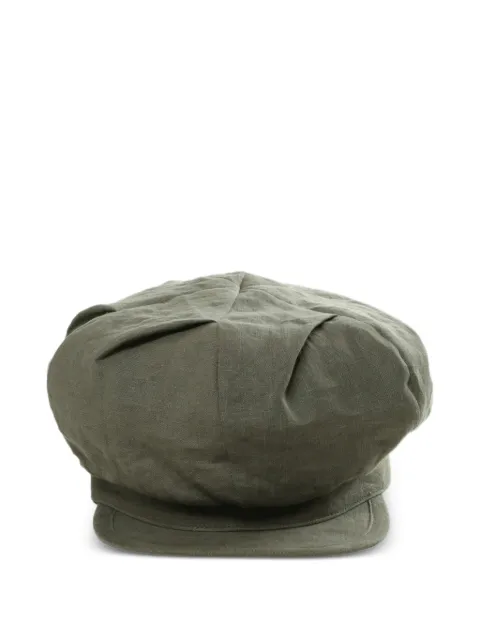 Yohji Yamamoto pleated newsboy hat Green HKH06360