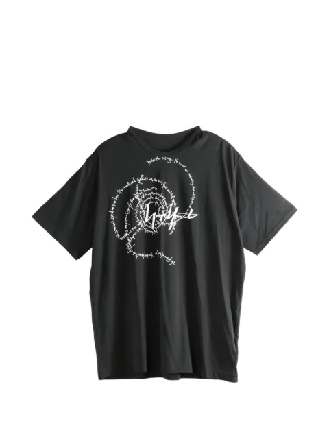 Yohji Yamamoto graphic-print T-shirt Black FKT86088