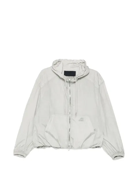 Juun.J logo-patch hooded jacket Grey JW6339W04