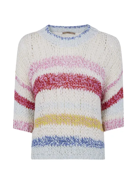 Nuur striped open-knit sweater White 261FXA47021