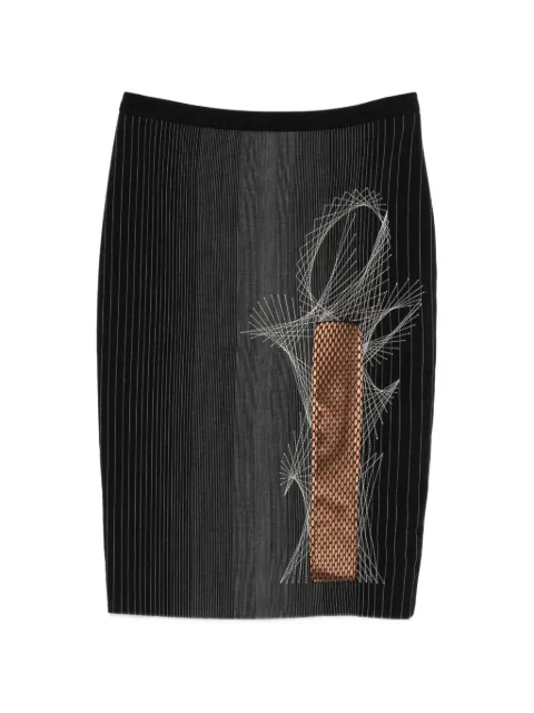Jean Paul Gaultier Pre-Owned 1990s pinstripe mesh-panel skirt Black JG490AVX
