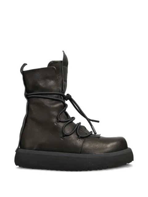 PURO leather lace-up boots Black G1350