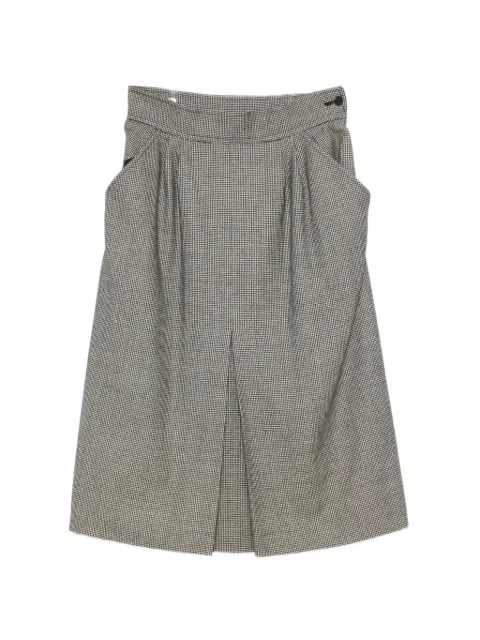 Saint Laurent Pre-Owned 1980s houndstooth-pattern pleated skirt Neutrals SL350AVV