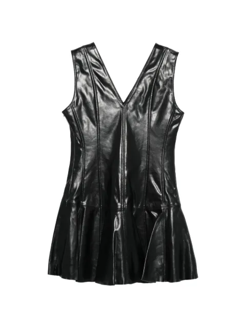 GANNI mini dress in black leather Black A1030176