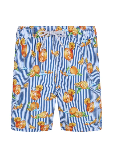 MC2 Saint Barth cocktail-print striped swim shorts Blue GUS00108195L
