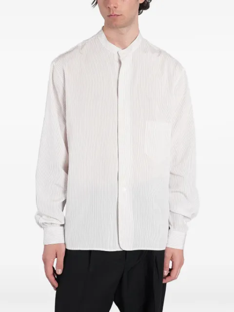 Grifoni striped band-collar shirt White G6AB0038