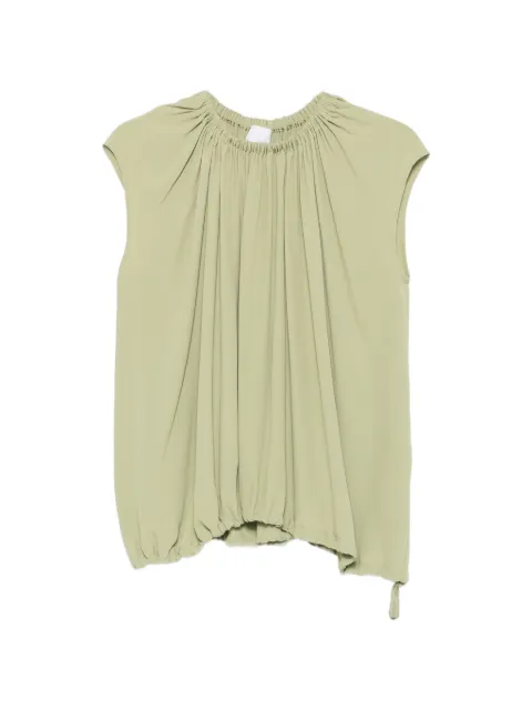 Su gathered-neck sleeveless blouse Green S6C204