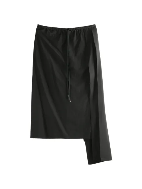 Yohji Yamamoto asymmetric drawstring skirt Black FKS63206