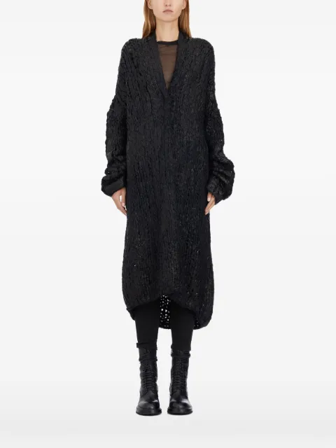 TOTALLY. H long Laminato textured cardigan Black I65ANERO
