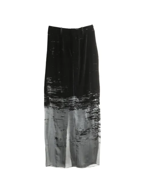 Grace Ling glitch-effect maxi skirt Black GLSS26G4104G