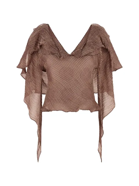 Kiko Kostadinov Plexus crinkled blouse Red KKWSS26SH0451
