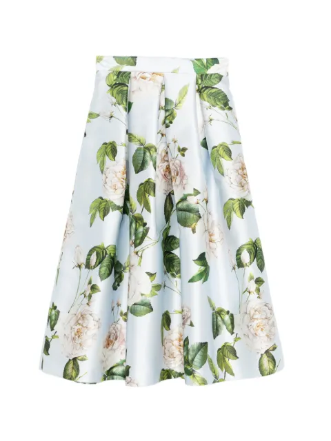 Lunatica Milano Luna floral-print midi skirt Blue LUNAKROSESAZUR
