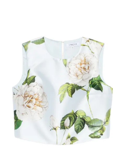 Lunatica Milano floral-print blouse Blue TOPSHORTKROSESAZUR