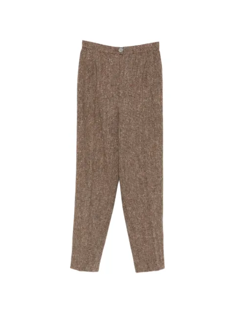 Valentino Garavani Pre-Owned 1980s tweed tapered trousers Brown VA250AVU