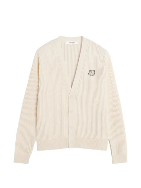 Maison Kitsuné Fox Head cotton cardigan Neutrals QM00503KT1189