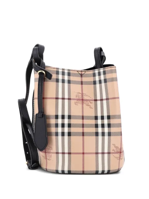 Burberry Pre-Owned Lorne Haymarket Coated Canvas Small bucket bag Brown 3YXZO204W20H69DC