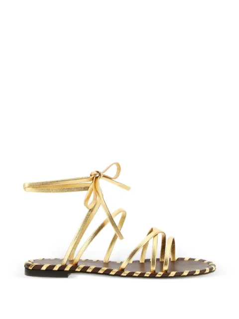 Gianvito Rossi nappa tie sandals Gold G3269505CUONXN