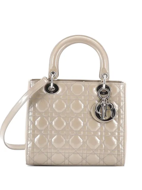 Christian Dior Pre-Owned Lady Dior Bag Cannage Quilt Patent Small satchel Neutrals A5WG3NXHML1NLH8T