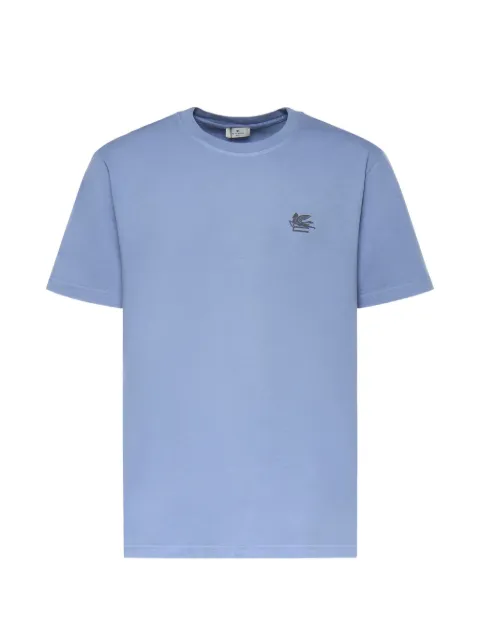 ETRO Pegaso-embroidered graphic-print T-shirt Blue MRMA0002AV900