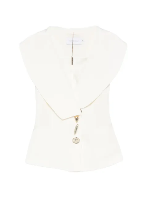 SIMONA CORSELLINI sculpted-button waistcoat White P26CPGI01401