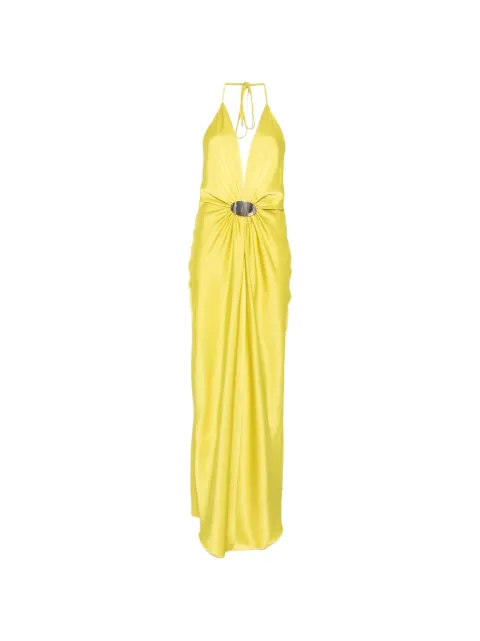 SIMONA CORSELLINI halter-neck maxi dress Yellow P26CEAB11201