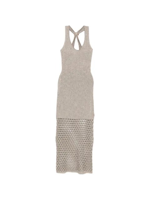 SIMONA CORSELLINI metallic open-knit dress Neutrals P26CPABO0301