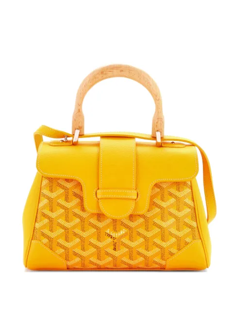 Goyard Pre-Owned Saigon Top Handle Bag Coated Canvas with Leather Mini shoulder bag Orange 9YRSIR3IPV4N8PF9