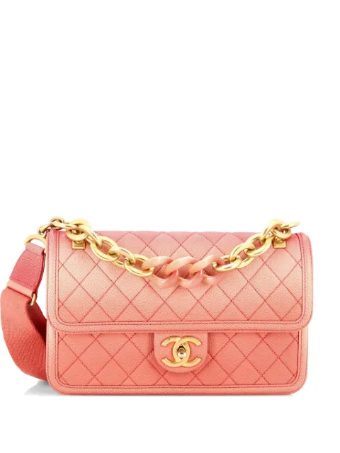 CHANEL Pre-Owned Sunset On The Sea Flap Bag Quilted Caviar Medium shoulder bag Pink 9266OORRBWARDPD8