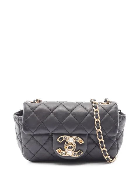 CHANEL Pre-Owned 2010-2011 mini Matelassé chain-strap shoulder bag Black 105868814685075