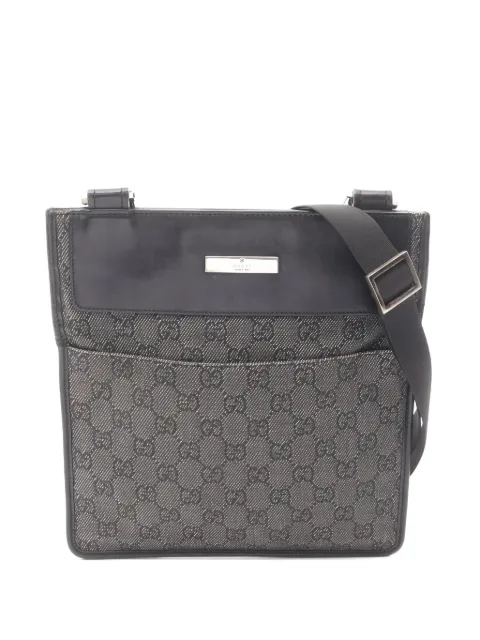 Gucci Pre-Owned GG denim leather shoulder bag Grey 1055029