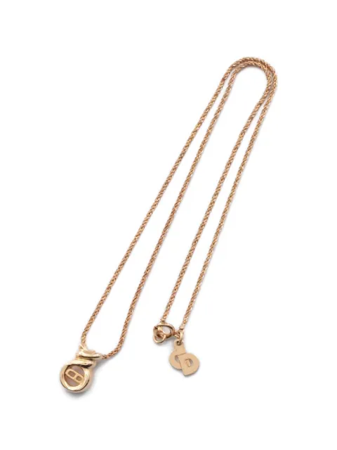 Christian Dior Pre-Owned 2010s logo-pendant necklace Gold 1053244