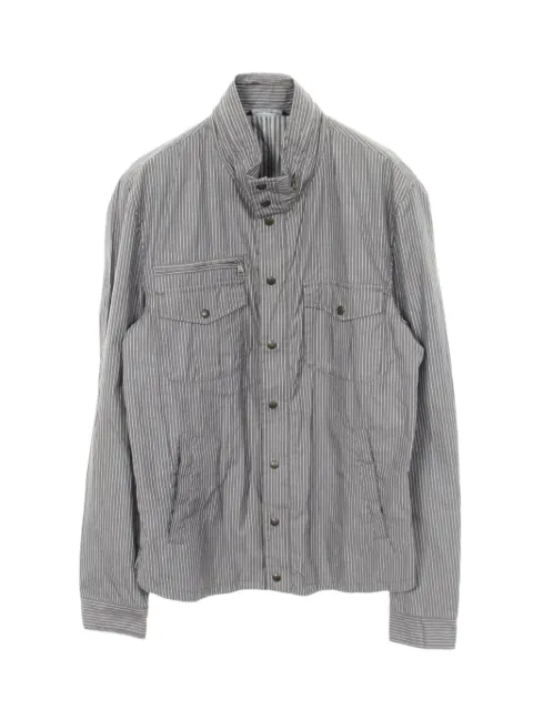 Dolce & Gabbana Pre-Owned 2010s stand-collar striped shirt jacket Grey 1049877