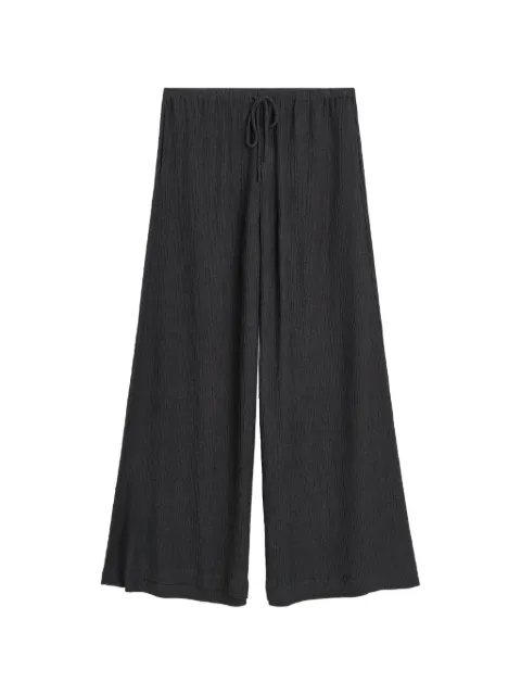 By Malene Birger Pisca drawstring-waist crinkled-finish trousers Black 103865