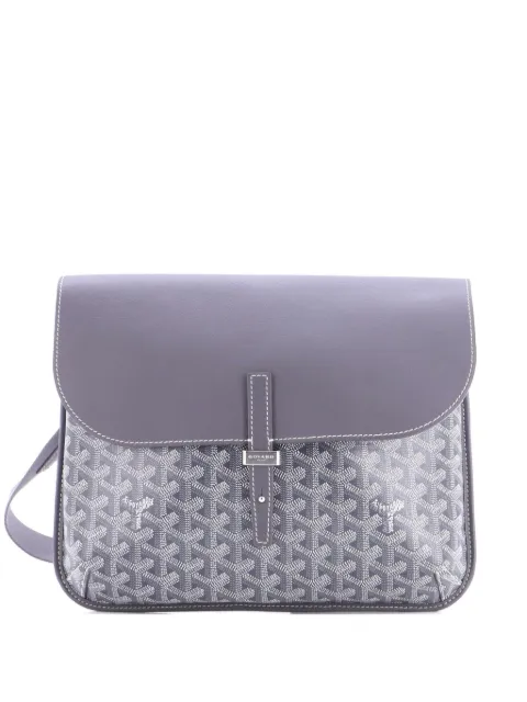 Goyard Pre-Owned Coursier Messenger Bag Coated Canvas and Leather crossbody bag Grey 8LYO9KC6YLIT4LC8