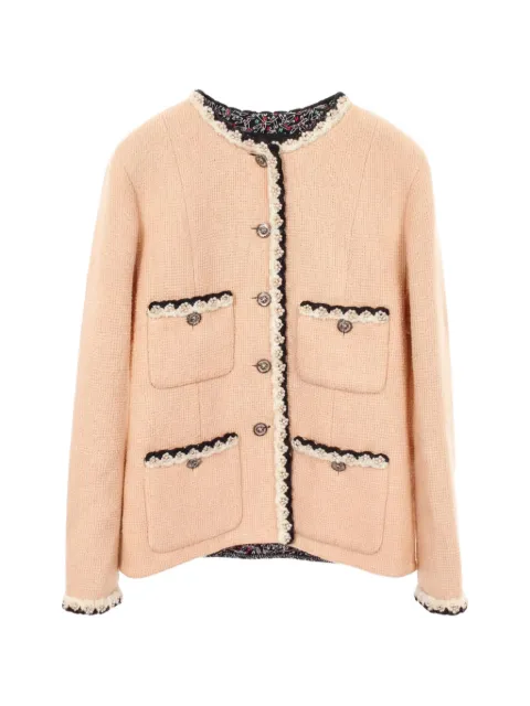 CHANEL Pre-Owned 1980s buttoned tweed jacket Neutrals 1056514
