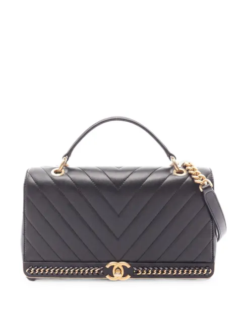 CHANEL Pre-Owned 2017-2018 lambskin tote bag Black 105781424428108