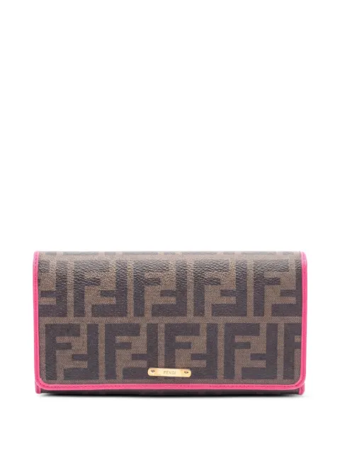 Fendi Pre-Owned 2010s Zucca bi-fold long wallet Brown 1058307