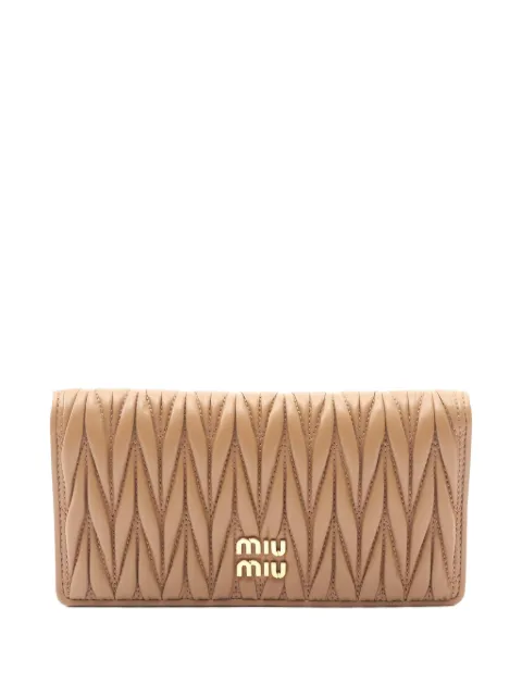 Miu Miu Pre-Owned 2010s Matelasse bi-fold leather wallet Neutrals 1053895