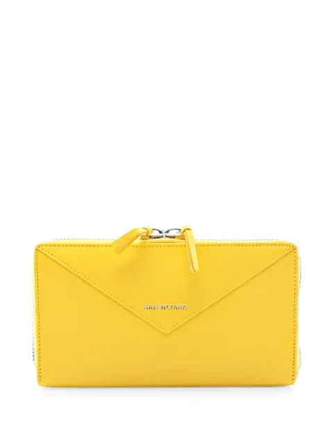 Balenciaga Pre-Owned 2000s Paper Continental leather wallet Yellow 1058280