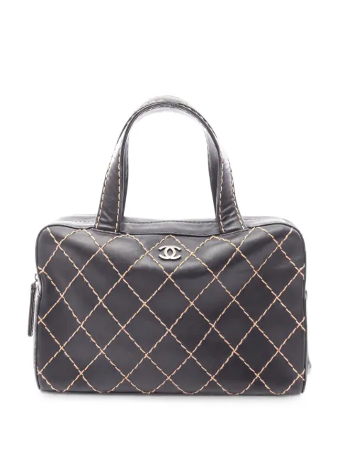 CHANEL Pre-Owned 2000-2002 Wild Stitch leather tote bag Black 10579076806145