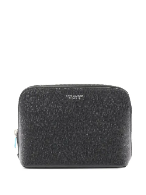 Saint Laurent Pre-Owned 2010s leather makeup bag Black 1058221