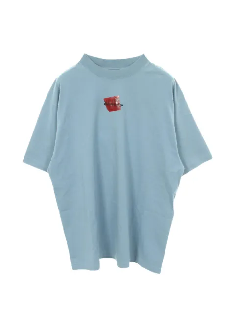 Balenciaga Pre-Owned 2020s logo-print short-sleeve T-shirt Blue 1056438