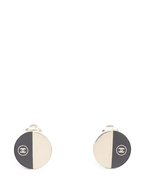 CHANEL Pre-Owned 1986-1988 CC-logo earrings Silver 1054636